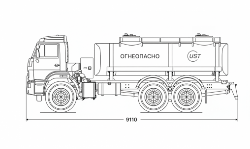 Чертеж: Автотопливозаправщик АТЗ-12/2 на шасси Камаз 43118-48 (насос СВН-80)