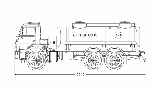 Чертеж: Автотопливозаправщик АТЗ-12/2 на шасси Камаз 43118-10 (насос СВН-80)