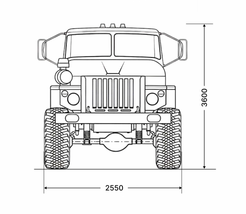 Чертеж: Автотопливозаправщик АТЗ-12/3 на шасси Урал 4320-72Е5 (насос СВН-80)
